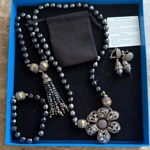 Heidi Daus Black and Gold Necklace Set